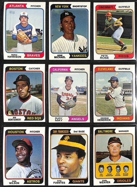 1974 Topps Baseball Complete Set of 660 Cards w. 44 Card Traded Set
