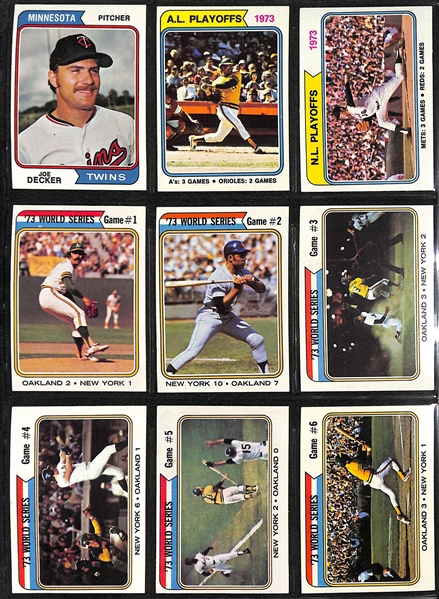1974 Topps Baseball Complete Set of 660 Cards w. 44 Card Traded Set