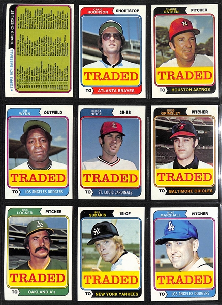 1974 Topps Baseball Complete Set of 660 Cards w. 44 Card Traded Set