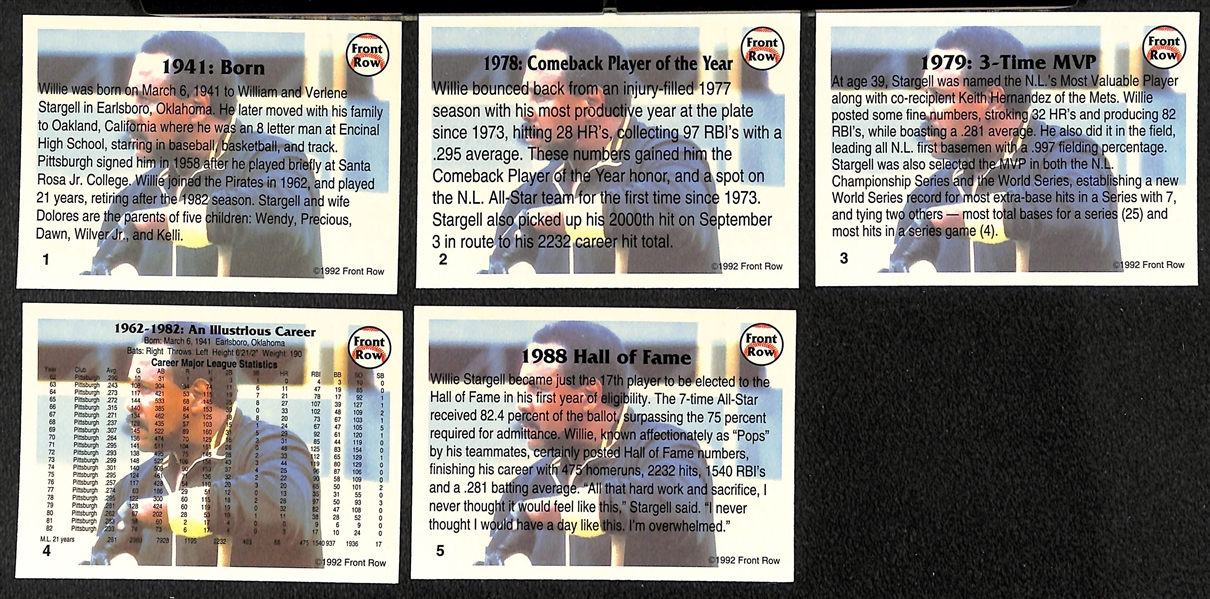 Lot of 1933 Goudey Sports King Wax Pack Wrapper, (41) 1955 & 1956 Topps Assorted Baseball Cards & 2 Front Row Baseball Sets w. Signed Willie Stargell & Monte Irvin Cards