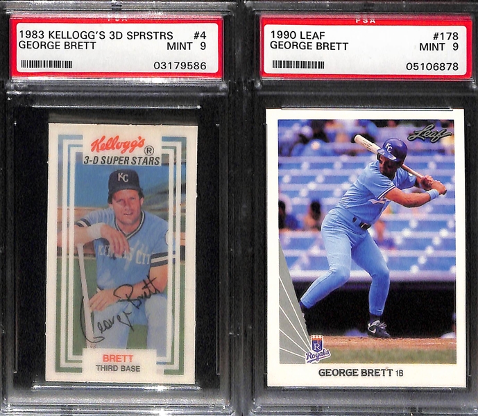 Lot of (6) PSA Graded George Brett Cards w. 1975 Topps Mini George Brett Rookie Card PSA 8