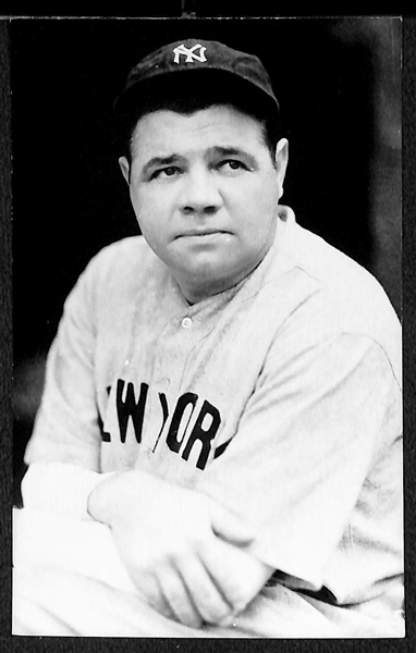1950s-1960s Babe Ruth Real Photo Postcard Off Original Negative (From George Burke/George Brace)