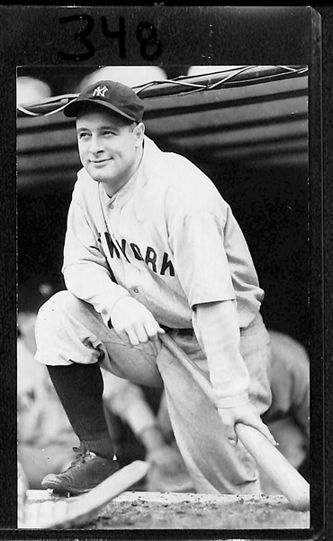 1950s-1960s Lou Gehrig Real Photo Postcard Off Original Negative (From George Burke/George Brace)
