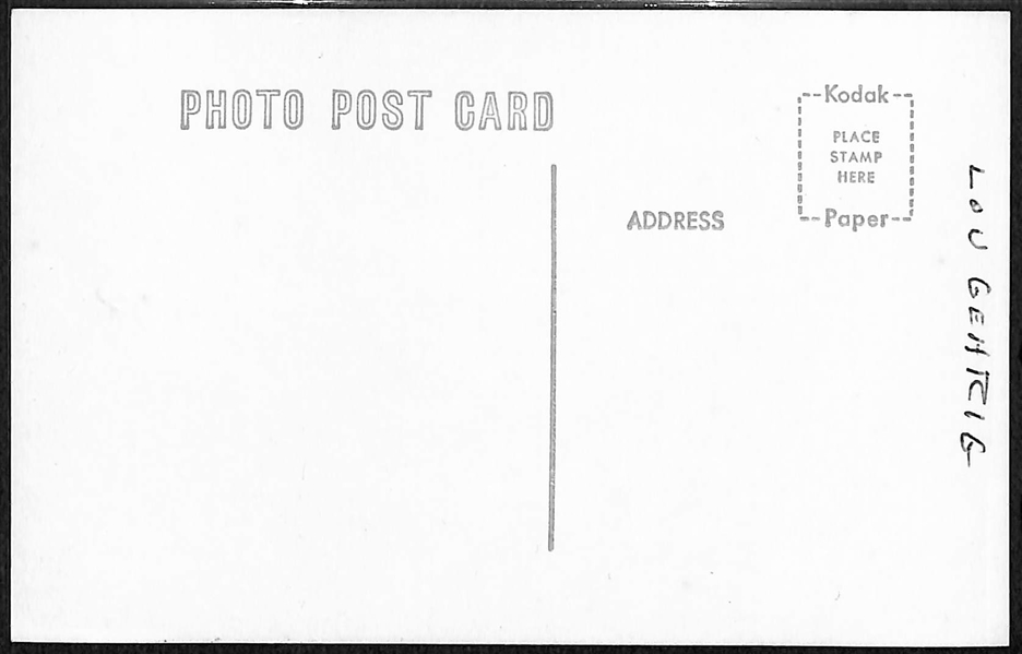 1950s-1960s Lou Gehrig Real Photo Postcard Off Original Negative (From George Burke/George Brace)