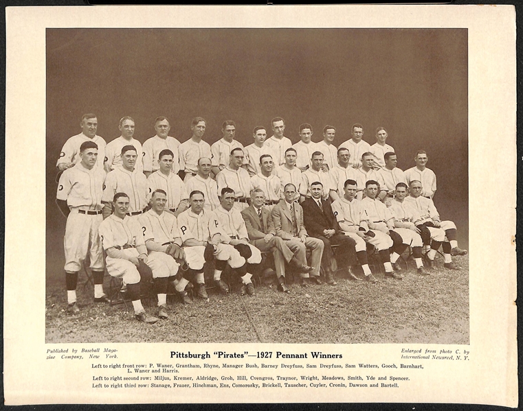 Lot of (6) Baseball Magazine Team Photo Supplements, Inc. 1926 Yankees (Ruth, Gehrig) and 1947 Dodgers (J. Robinson)