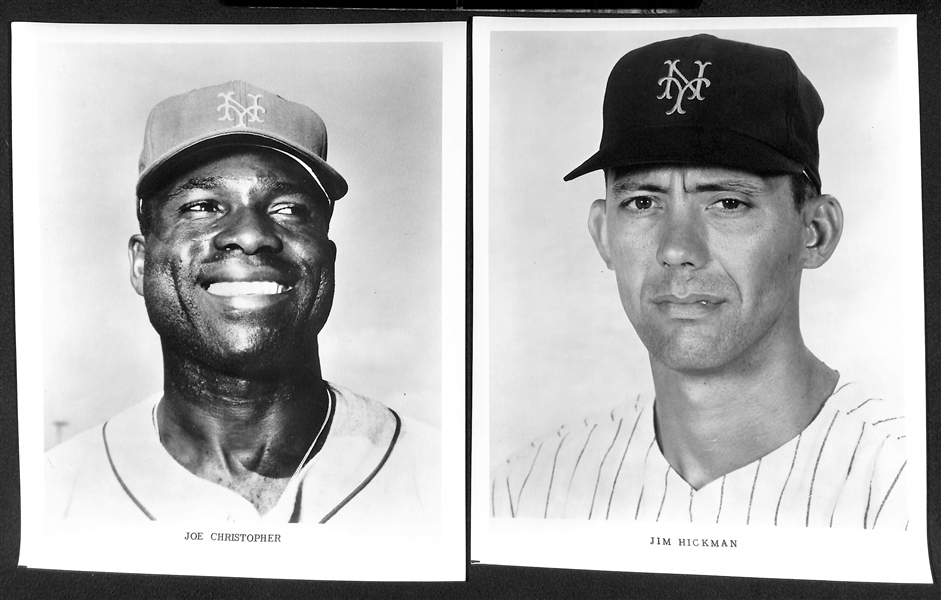 (16) Mets Team Issued Photos (Late 1960s or Early 1970s) w. RARE Nolan Ryan, Tom Seaver, Yogi Berra, Casey Stengel, Warren Spahn