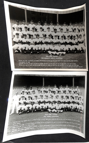 Uncle Jimmy's Collection of (16) New York Yankees Team Souvenir Photos (Each Year From 1958-1973)