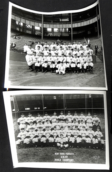 Lot of (8) Yankees Souvenir Team Photos Likely Printed in the 1960s-1970s - 1922, 1923, 1928, 1931, 1932, 1937, 1938. 1939