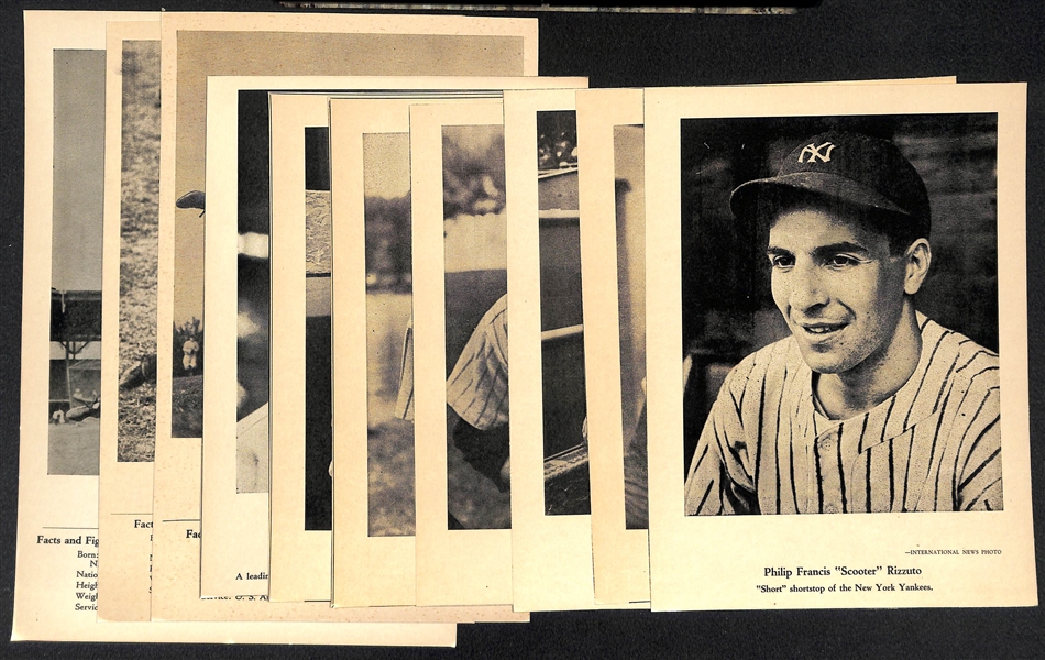 Lot of (10) 1946-49 W603 Sports Exchange Photo Card (Hand Cut) w. Greenberg, Dickey, Rizzuto, Lyons, +