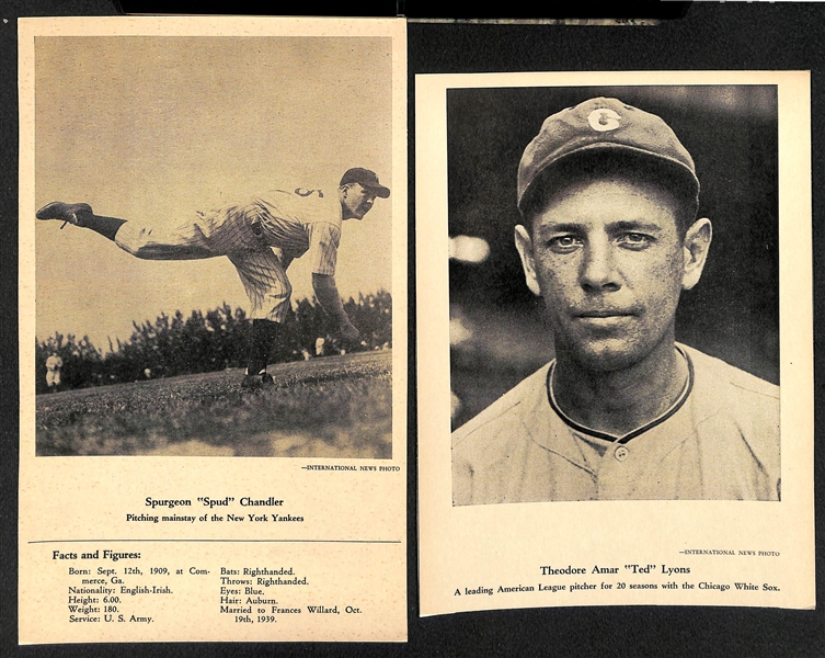Lot of (10) 1946-49 W603 Sports Exchange Photo Card (Hand Cut) w. Greenberg, Dickey, Rizzuto, Lyons, +