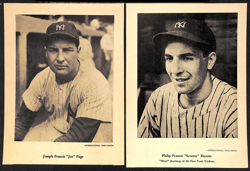 Lot of (10) 1946-49 W603 Sports Exchange Photo Card (Hand Cut) w. Greenberg, Dickey, Rizzuto, Lyons, +