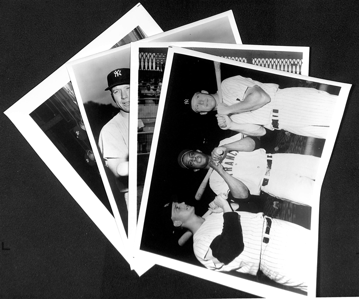 Nice Lot of 1960s Type 2 Photos w. Mantle/Maris/Mays, Mantle/Musial, Mantle/Stengel, & Mays/Stengel/Irvin/H. Thompson