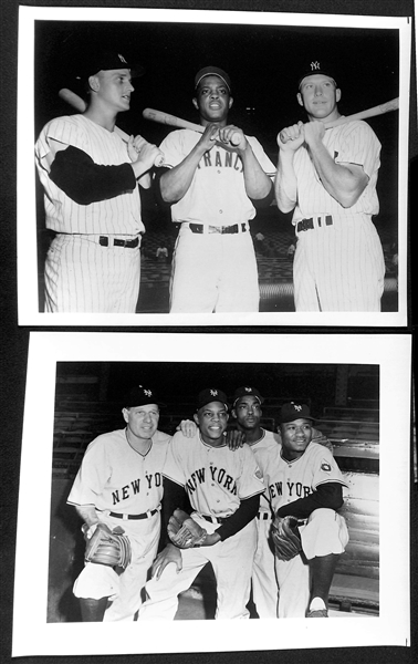 Nice Lot of 1960s Type 2 Photos w. Mantle/Maris/Mays, Mantle/Musial, Mantle/Stengel, & Mays/Stengel/Irvin/H. Thompson