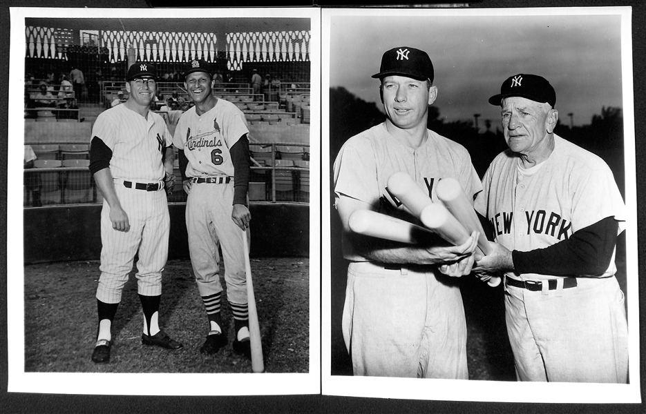 Nice Lot of 1960s Type 2 Photos w. Mantle/Maris/Mays, Mantle/Musial, Mantle/Stengel, & Mays/Stengel/Irvin/H. Thompson