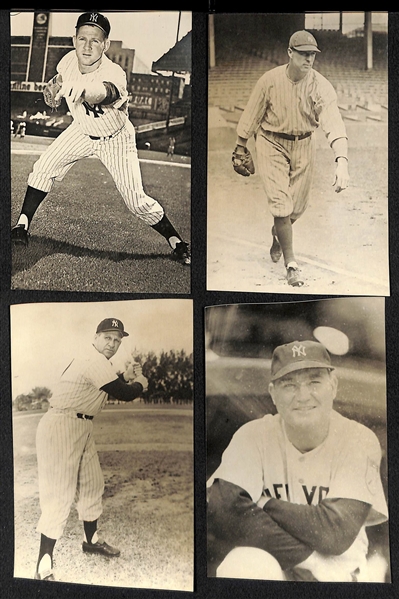 (24) Yankees Real Photo Postcards c. 1950s-60s Off Original Negatives (From Brace/Burke) w. Ford, O'Doul, Slaughter, Mize, +