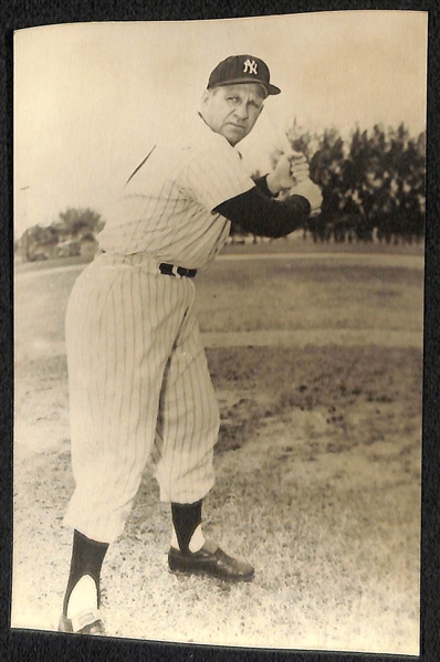 (24) Yankees Real Photo Postcards c. 1950s-60s Off Original Negatives (From Brace/Burke) w. Ford, O'Doul, Slaughter, Mize, +