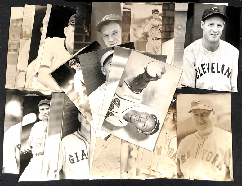 (30) Baseball Real Photo Postcards c. 1950s-60s Off Original Negatives (From Brace/Burke) w. Satchel Paige and Gil Hodges