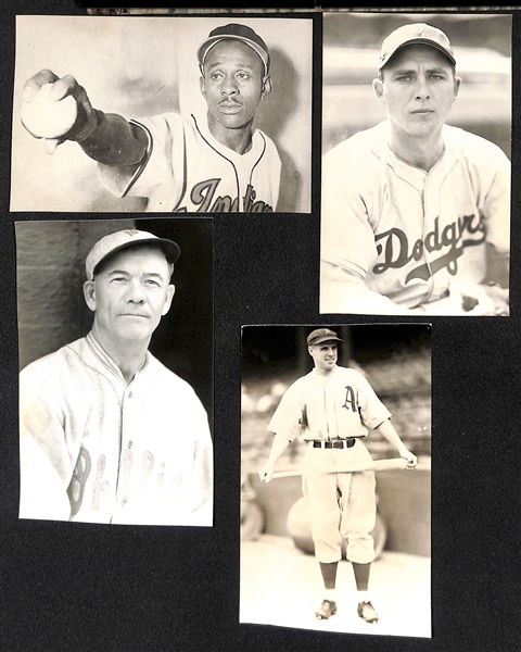 (30) Baseball Real Photo Postcards c. 1950s-60s Off Original Negatives (From Brace/Burke) w. Satchel Paige and Gil Hodges