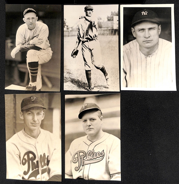 (30) Baseball Real Photo Postcards c. 1950s-60s Off (From Brace/Burke) w. Rogers Hornsby, Hal Chase, Wally Pipp