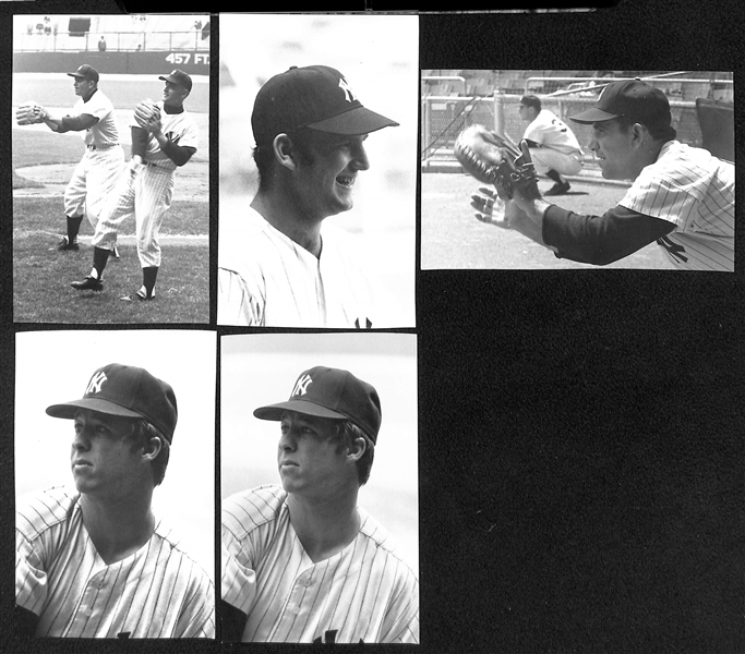(8) Unique c.1960-70 Yankees 3.5 x 5.5 Photos Stamped By Photographer John Anderson (Berra, Munson, Maris, Murcer, +)  