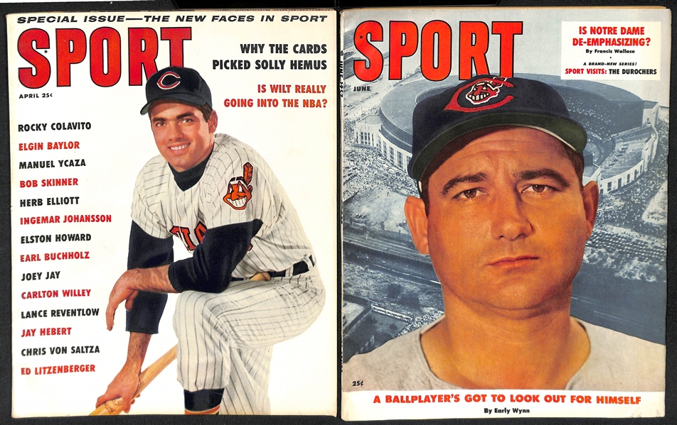 Lot of (13) 1950s Sport Magazine Editions w. Covers of Willie Mays, Rocky Marciano, AL Kaline, Eddie Mathews, + 