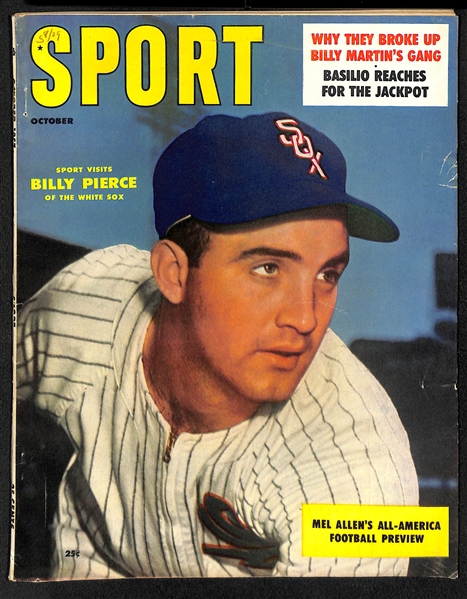 Lot of (13) 1950s Sport Magazine Editions w. Covers of Willie Mays, Rocky Marciano, AL Kaline, Eddie Mathews, + 