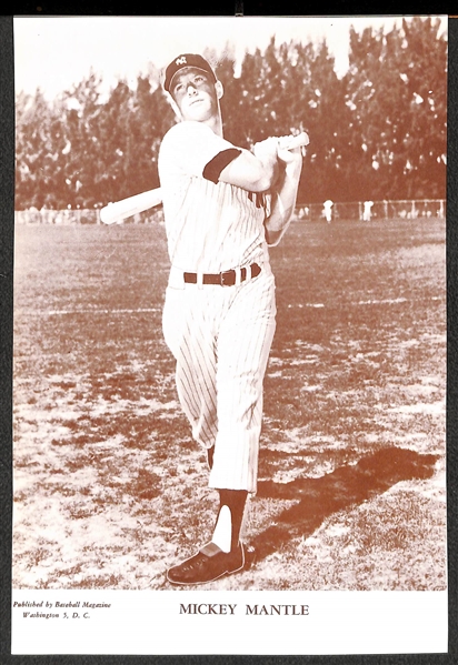 (40) Trimmed Vintage Baseball Magazine Supplement Photos w. Mickey Mantle, Ted Williams, Whitey Ford, Al Kaline