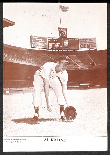 (40) Trimmed Vintage Baseball Magazine Supplement Photos w. Mickey Mantle, Ted Williams, Whitey Ford, Al Kaline