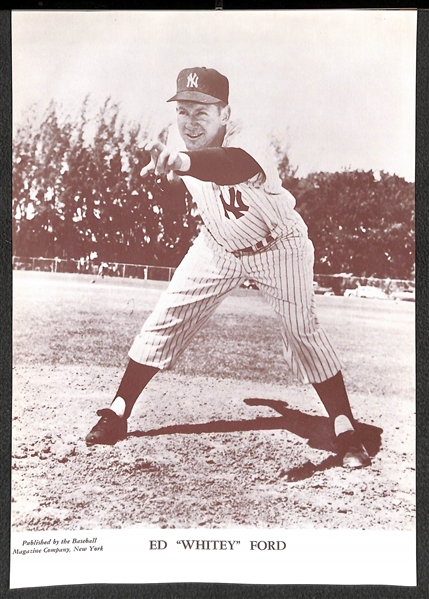 (40) Trimmed Vintage Baseball Magazine Supplement Photos w. Mickey Mantle, Ted Williams, Whitey Ford, Al Kaline