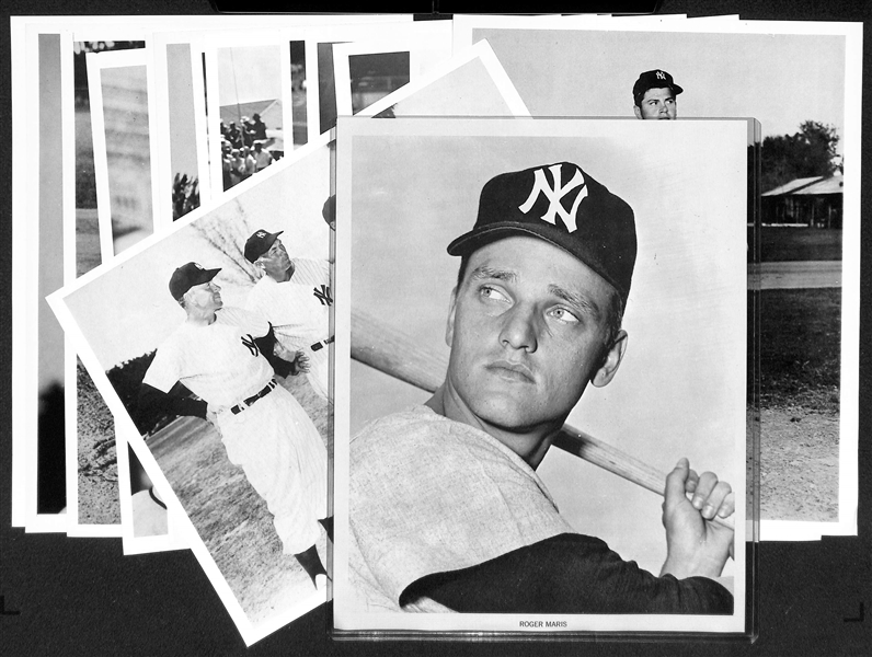 Lot of (15) NY Yankees Early 1960s Manny's Baseball Land Player Souvenir 8x10 Photos w. Maris & Stengel/Dickey