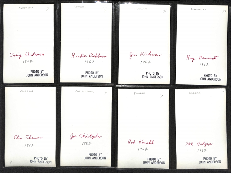 (19) Rare Type 1 NY Mets 1962 3.5x5.5 Photos by John Anderson w. Ashburn, Hodges