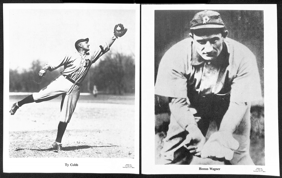 1960s Sports Pix Greatest Players of All-Time Baseball Photo Set (11) - Gehrig, Ruth, Cobb, Wagner, DiMaggio, +