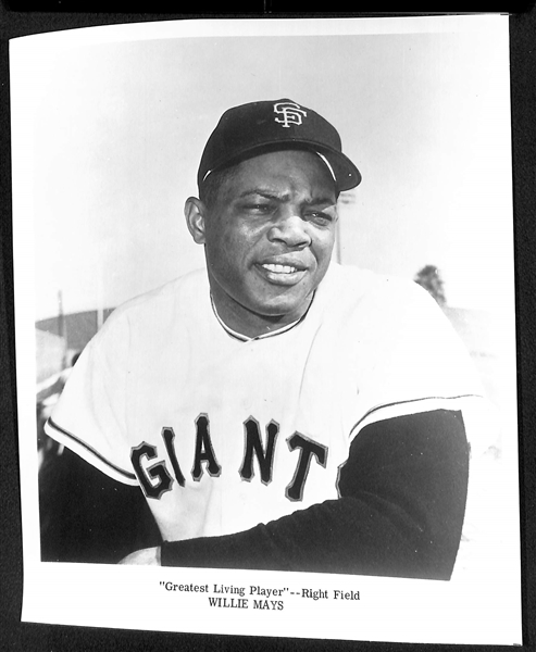 Lot of (7) c. 1970s Souvenir Baseball 8x10 Photos - Ruth, Gehrig, (2) J. DiMaggio, Mantle/Maris, Mays, Williams