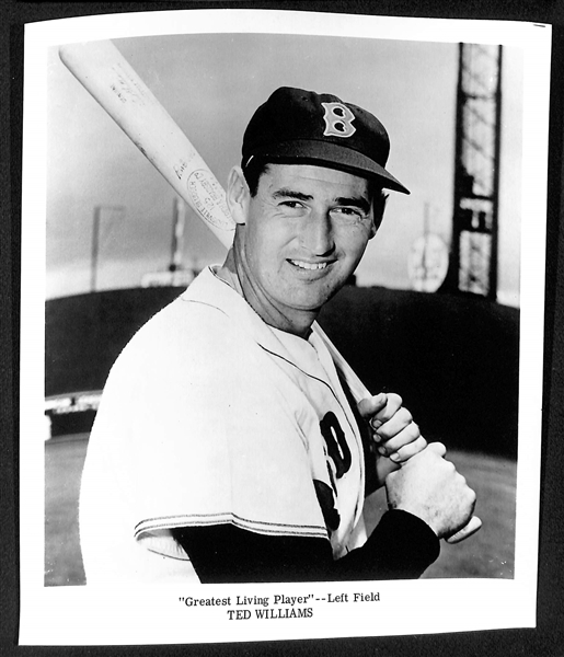 Lot of (7) c. 1970s Souvenir Baseball 8x10 Photos - Ruth, Gehrig, (2) J. DiMaggio, Mantle/Maris, Mays, Williams