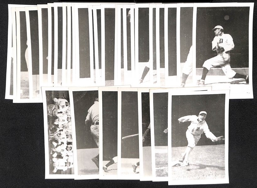 (31)  1960s-70s Real Baseball Photo Postcards w. Cobb, Jennings, Mordecai Brown, Chance, Evers, Tinker, 1907 Tigers w. Cobb (Made off Duplicate Negatives)