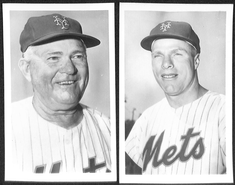 (25) 1950s-1960s Real Photo Postcards -10 Mets (w. Ashburn, Hodges, Hornsby) & 15 Braves (w. Spahn, Mathews, Thomson)