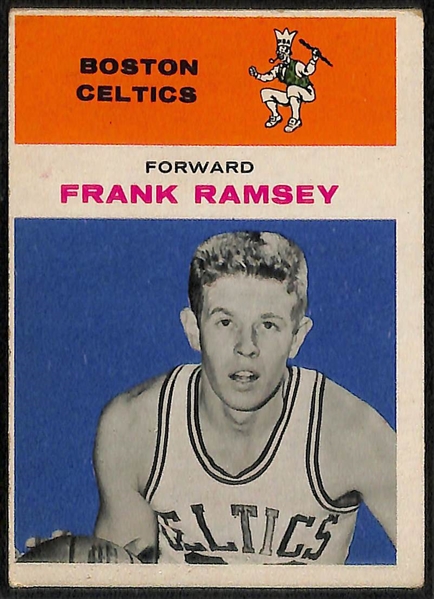 Lot of (3) 1961 Fleer Basketball Cards (KC Jones #22, Sam Jones #23, Frank Ramsey #35)