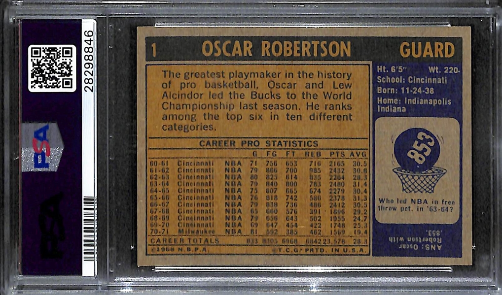 1971 Topps Oscar Robertson #1 Graded PSA 9 Mint!  Pop 12 - None Graded Higher