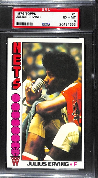 1976 Topps Basketball Julius Erving Graded PSA 6