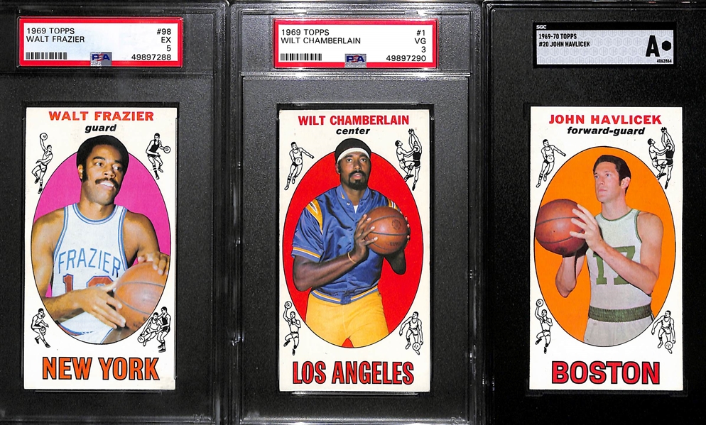 1969 Topps Basketball Set (Missing Lew Alcinder Rookie) w. 6 Graded Cards (98 of 99 Cards in the Set, Includes Marked Checklist)