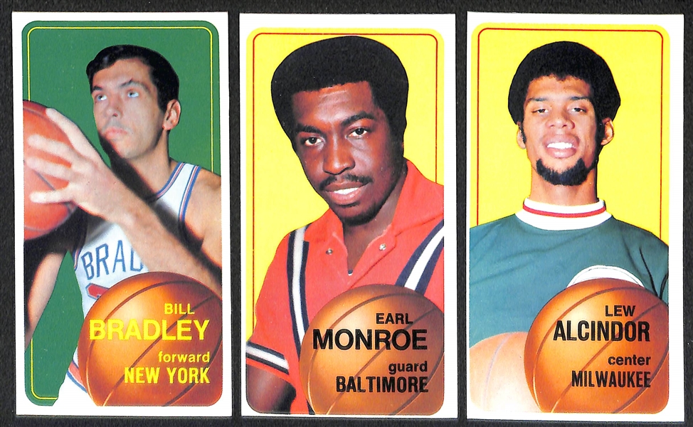 1970-71 Topps Tall Boy Basketball Partial Set - First 110 Cards in the 175 Card Set w. Chamberlain, Alcinder, Robertson, + (110 of 175)