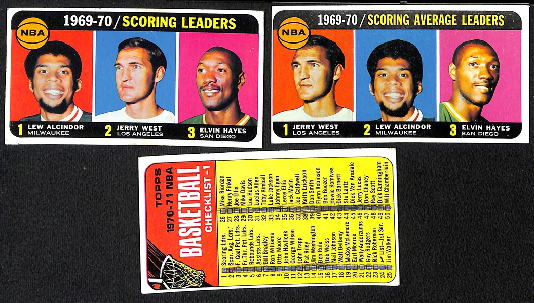 1970-71 Topps Tall Boy Basketball Partial Set - First 110 Cards in the 175 Card Set w. Chamberlain, Alcinder, Robertson, + (110 of 175)