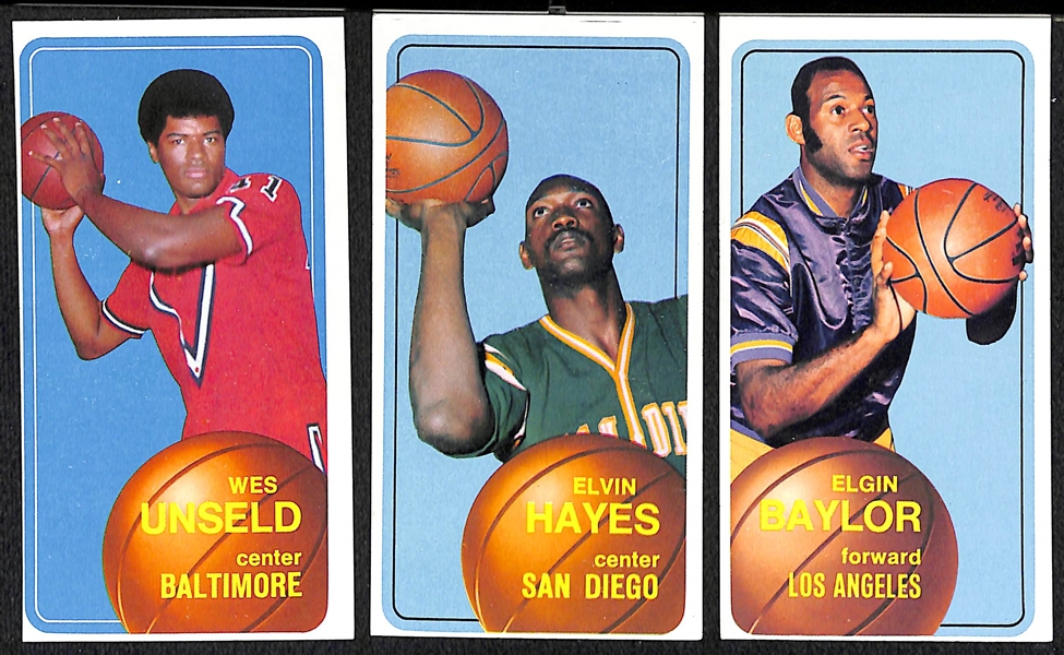 1970-71 Topps Tall Boy Basketball Partial Set - First 110 Cards in the 175 Card Set w. Chamberlain, Alcinder, Robertson, + (110 of 175)