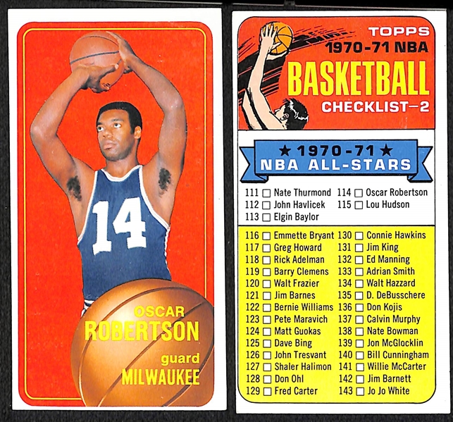 1970-71 Topps Tall Boy Basketball Partial Set - First 110 Cards in the 175 Card Set w. Chamberlain, Alcinder, Robertson, + (110 of 175)
