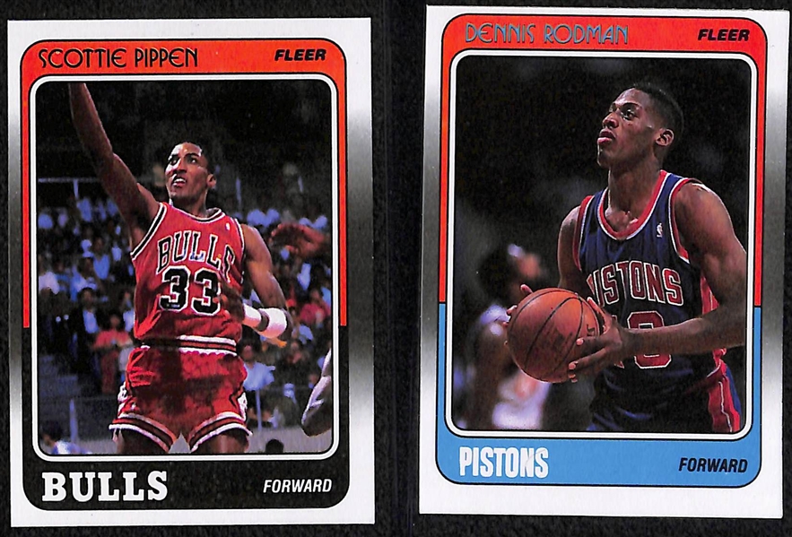 1988-89 Fleer Basketball Complete Set of 132 Cards w. Jordan, Jordan AS, and Rookies of Pippen, Rodman, Stockton, & Miller