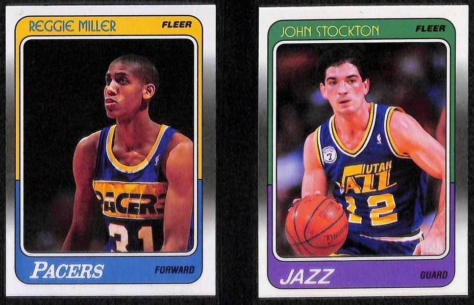 1988-89 Fleer Basketball Complete Set of 132 Cards w. Jordan, Jordan AS, and Rookies of Pippen, Rodman, Stockton, & Miller