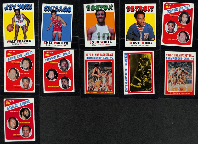 Lot of (194) Different 1971-72 Topps Basketball Cards w. Wilt Chamberlain (194 of the 233 Cards in the Set)