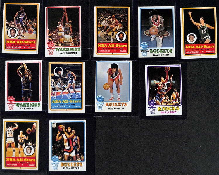 1973-74 Topps Basketball Complete Set of 264 Cards w. Chamberlain, Erving, McAdoo Rookie