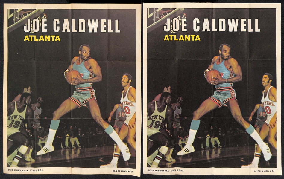 Lot of (7) 1970 Topps Football Posters and (9) 1970-71 Topps Basketball Posters