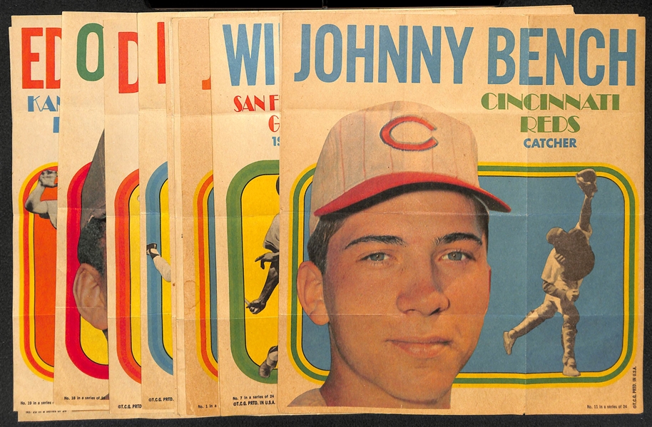 1970 Topps Baseball 8x10 Posters Near Complete Set (19 of 24) w. Bench, Carew, McCovey